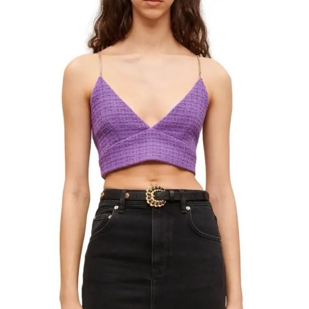 Maje Purple Crop Top NWT